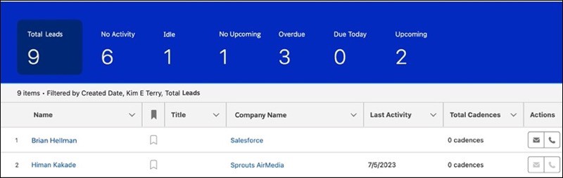 Lead und Contact Intelligence View in Salesforce.